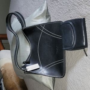 Kenneth Cole Reaction handbag and wallet. Both are black leather.